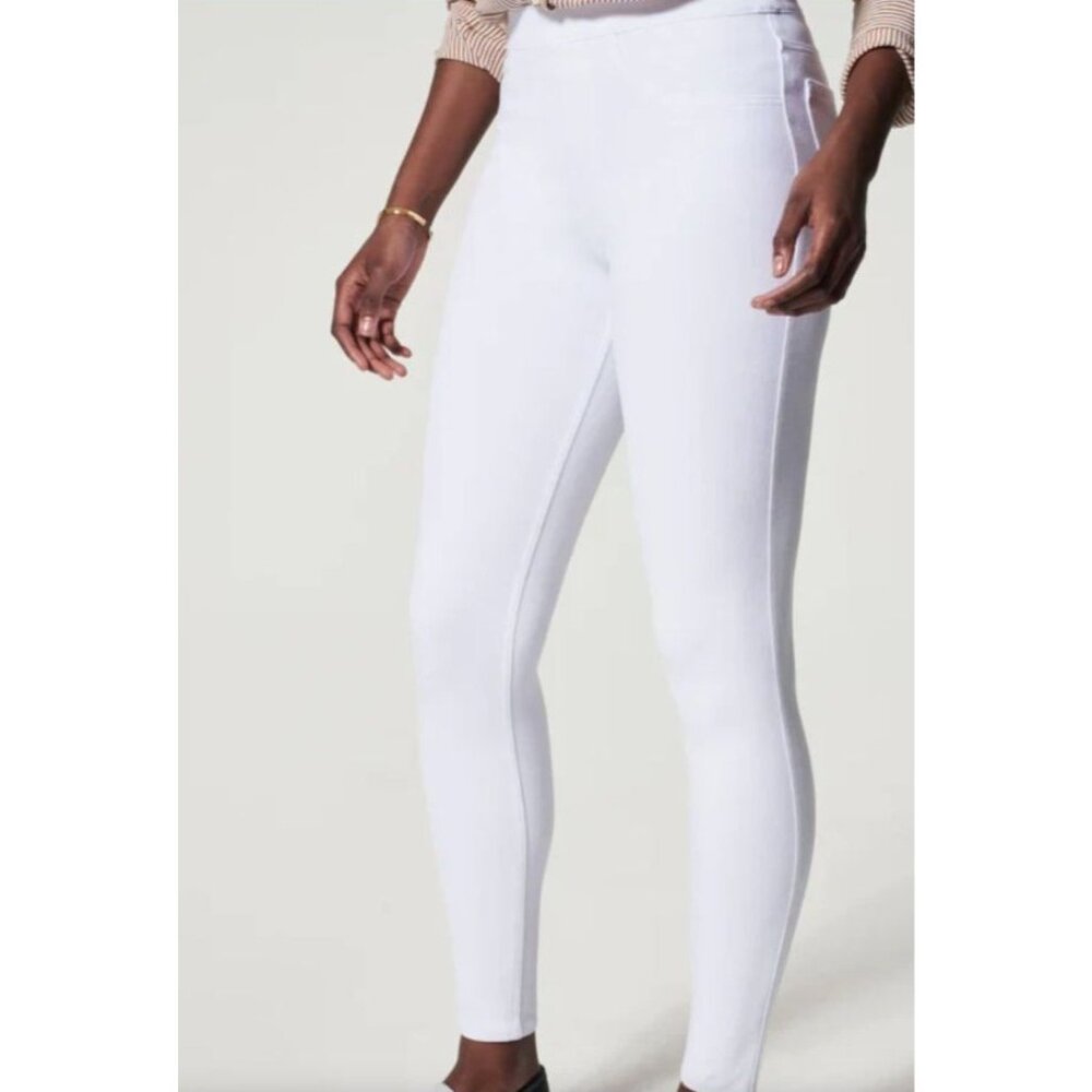 Spanx Womens White denim stretch Ankle-Length Jeggings pants Size M Medium